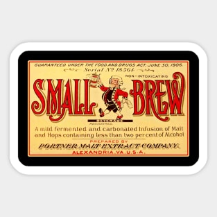 Small Brew Vintage Beer Label Sticker